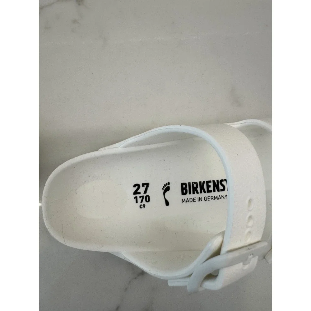 Birkenstock‎ Arizona EVA Sandals Kids Youth Size 9 27 White Double Strap Slides